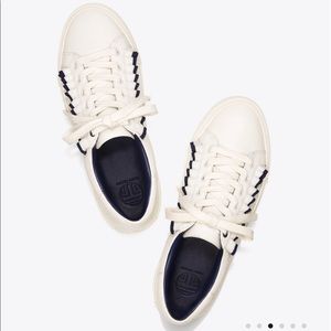 Tory Burch White Sport Ruffle Sneaker, Size 8